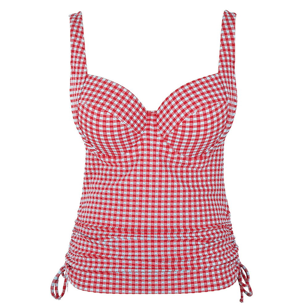 Iris Balcony Tankini Top Red Gingham