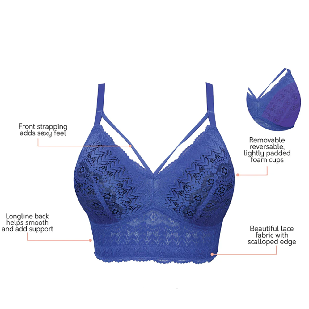 Mia Lace Wire-Free Lace Bralette Sapphire