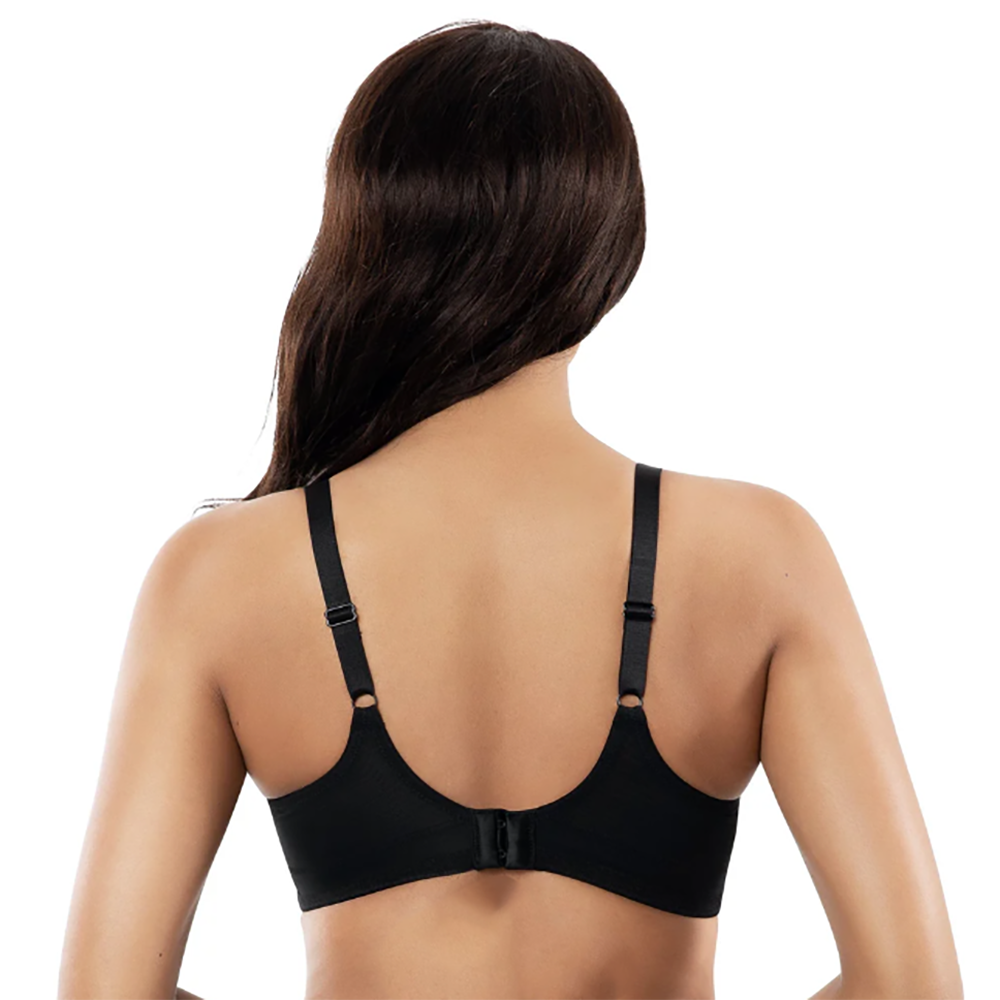 Stevie Unlined Faux Leather Bra Black