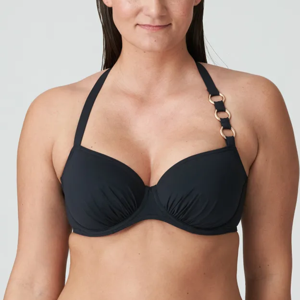 TURQUOISE COUTURE MIDNIGHT LEAVES D Cup Bikini Top - Midnight leaves