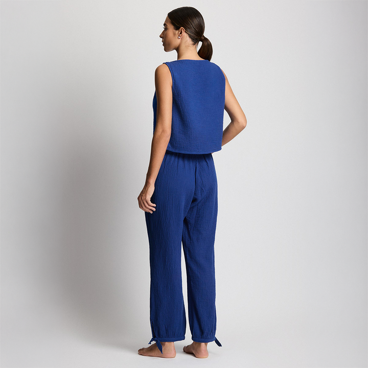 Top and Pants Coverup Set Blue Saturn