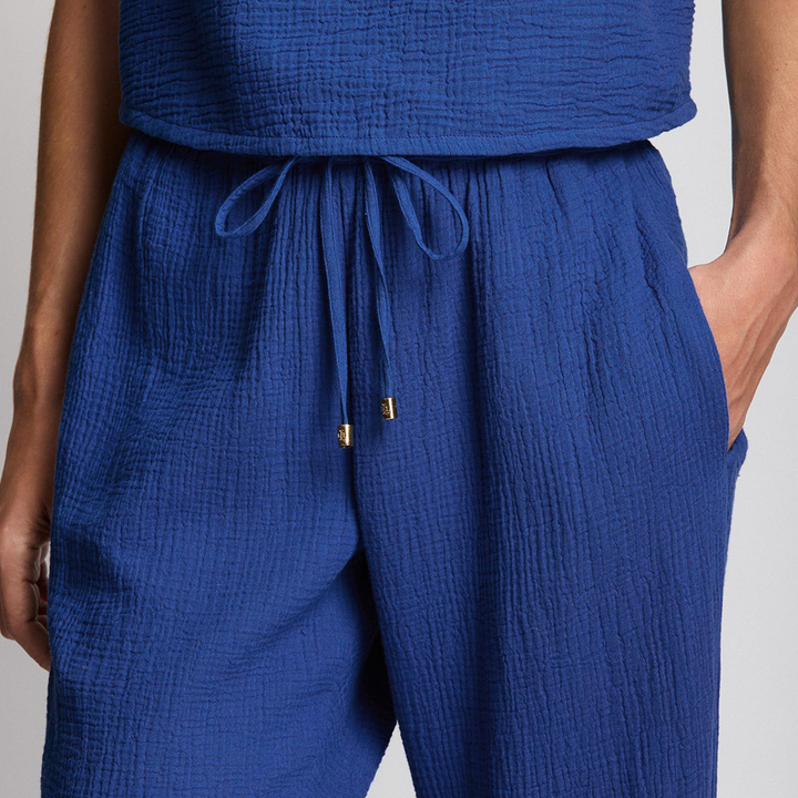 Top and Pants Coverup Set Blue Saturn