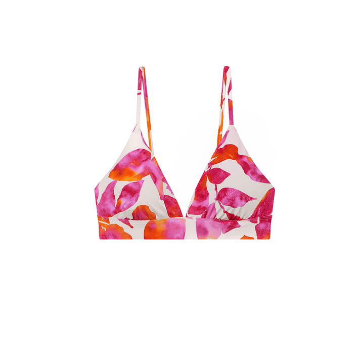 Triangle V Neck Bikini Top Bougainvillea