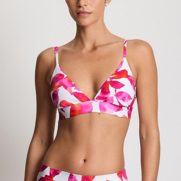 Triangle V Neck Bikini Top Bougainvillea