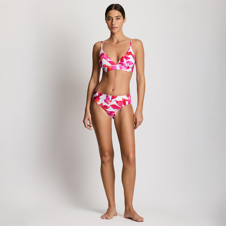 Triangle V Neck Bikini Top Bougainvillea