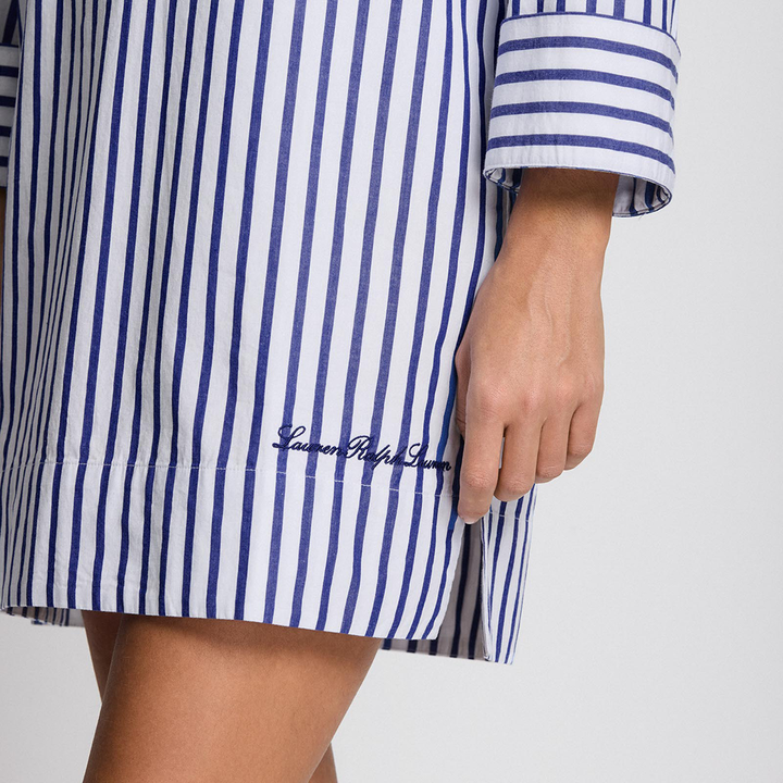 Wide Cuff Tunic Coverup Blue Stripe