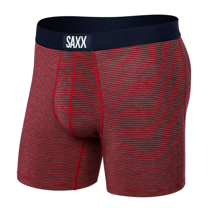 Vibe Super Soft Comfort Blend Boxer Brief 5" Mini Stripe Cherry