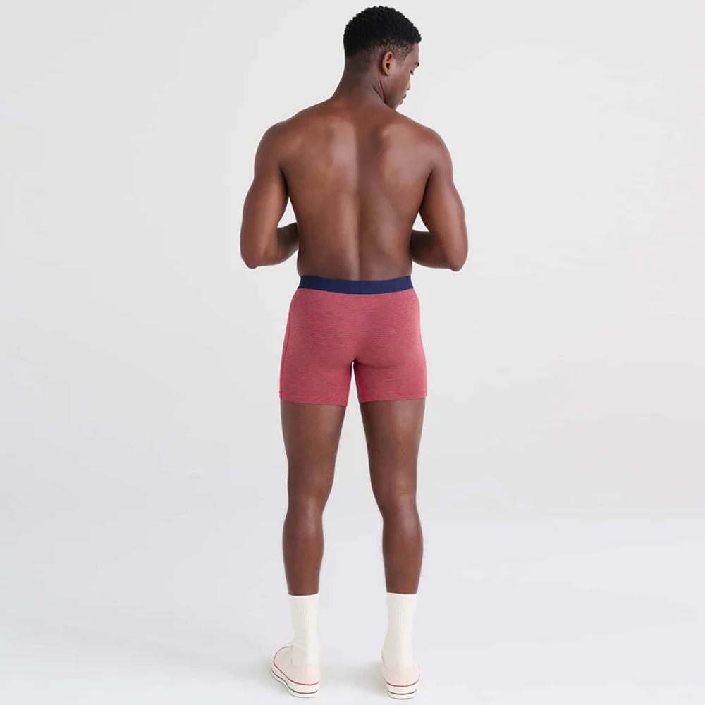 Vibe Super Soft Comfort Blend Boxer Brief 5" Mini Stripe Cherry