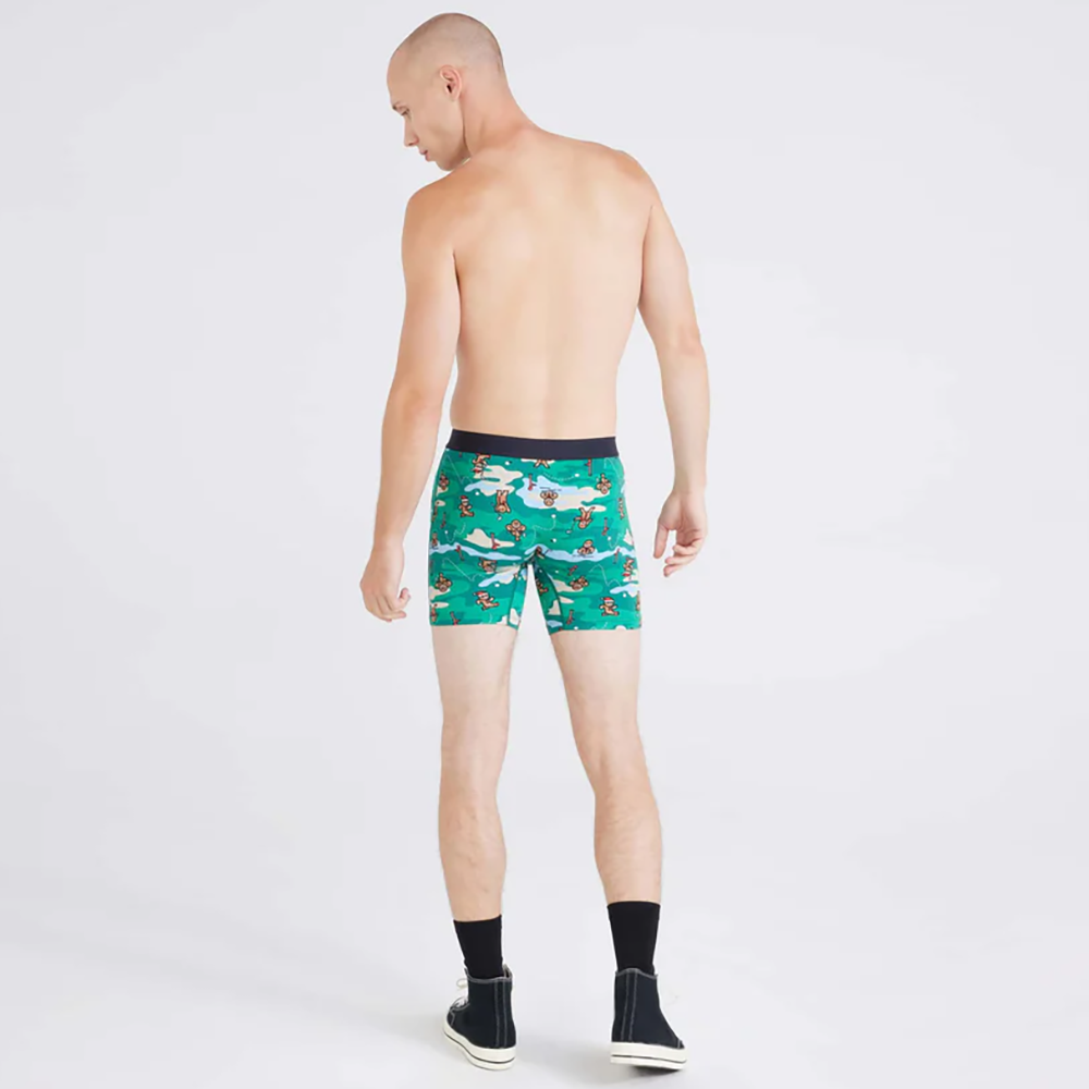 Vibe Xtra Soft Comfort Boxer Brief 6" Holiday Par-Tee-Green