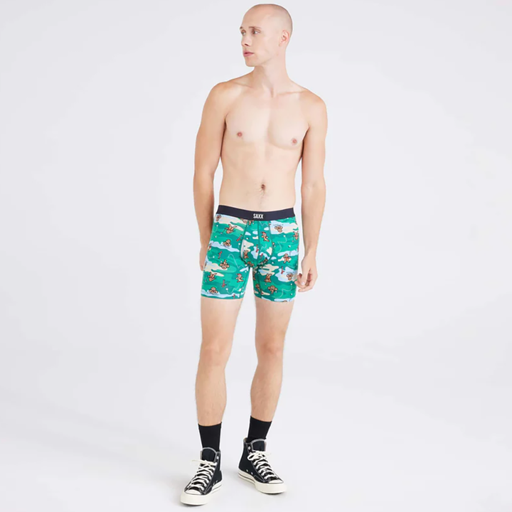 Vibe Xtra Soft Comfort Boxer Brief 6" Holiday Par-Tee-Green