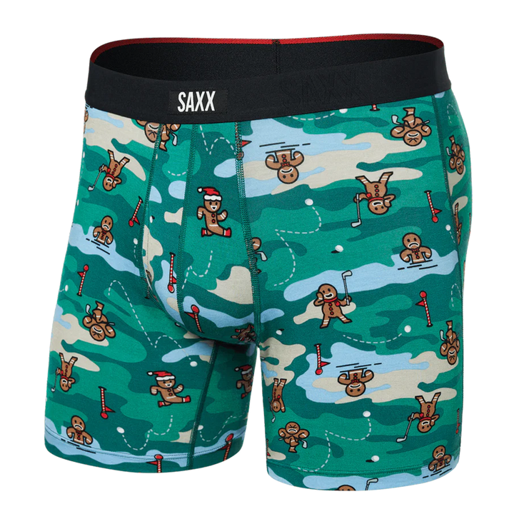 Vibe Xtra Soft Comfort Boxer Brief 6" Holiday Par-Tee-Green