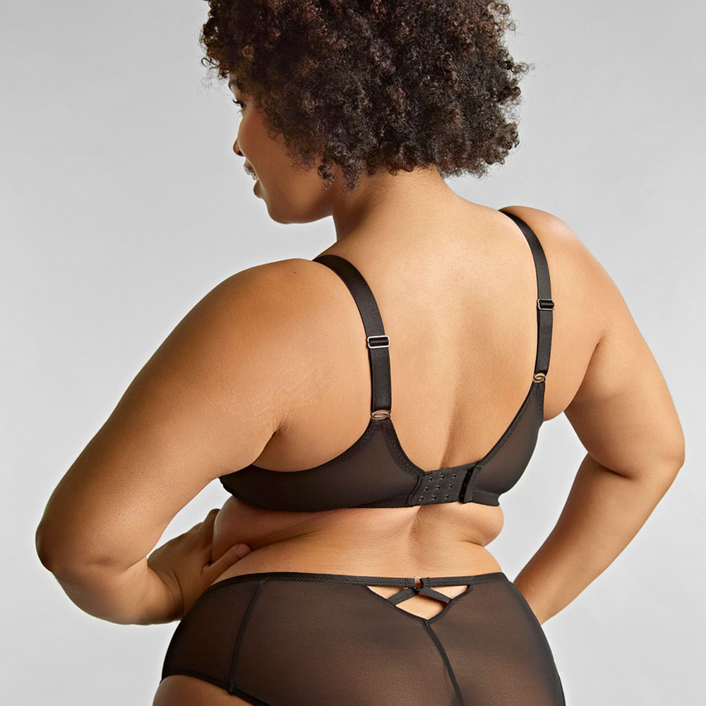 Ella Plunge Bra Black Sequin