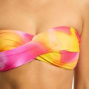 Color Crush Twist Bandeau Bikini Top - Fuchsia Rose