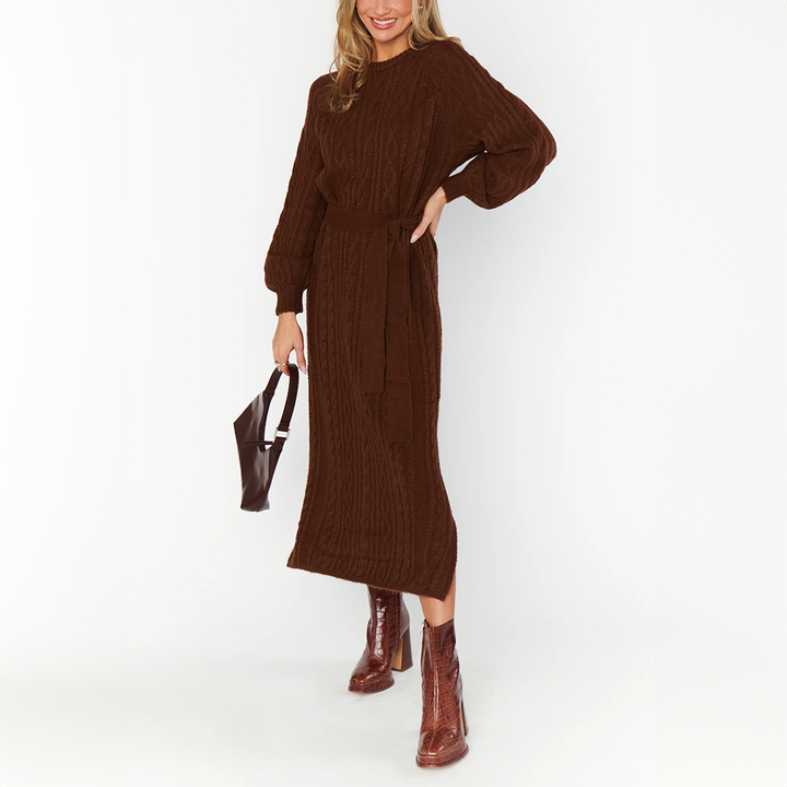 Barb Sweater Dress Chocolate