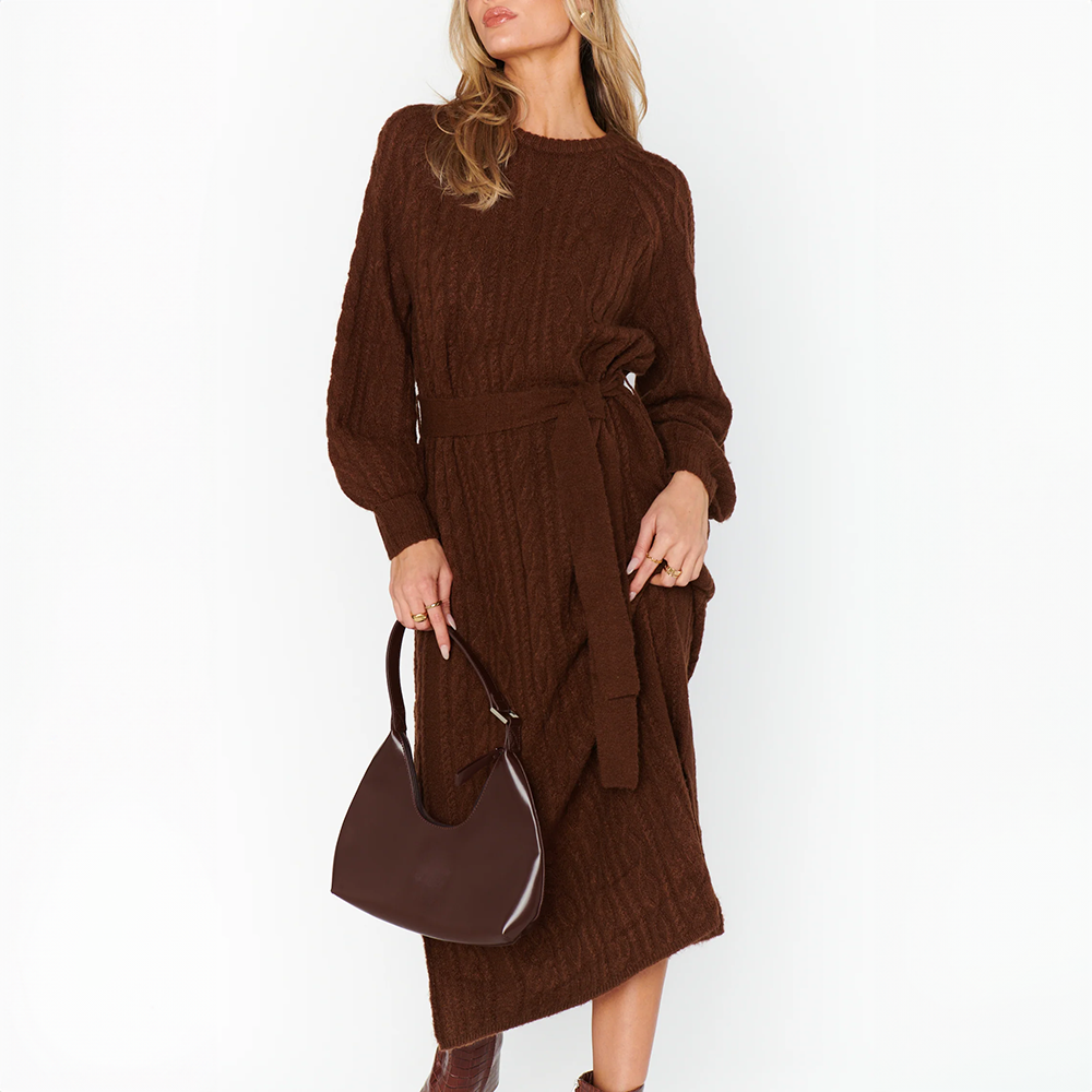 Barb Sweater Dress Chocolate