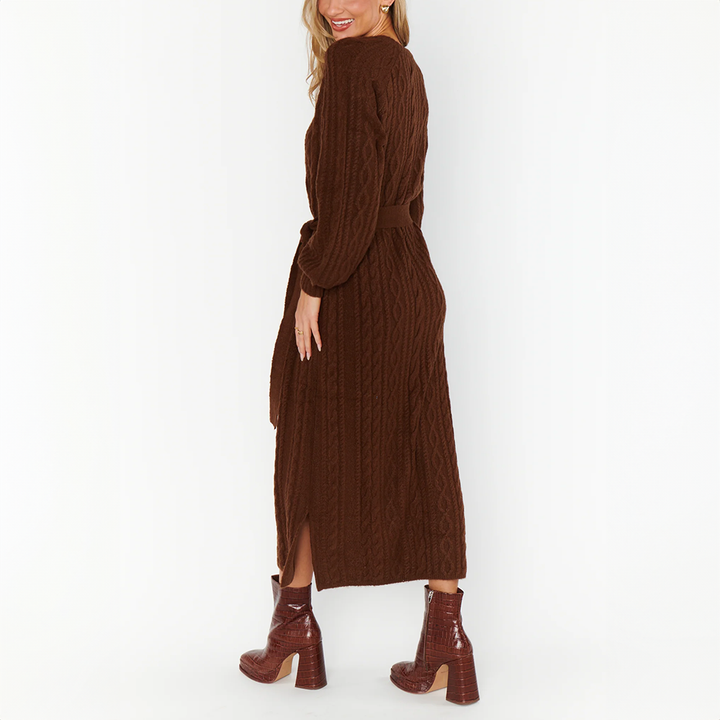 Barb Sweater Dress Chocolate