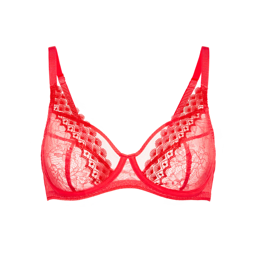 Radieuse Balconette Plunge Bra Flamingo