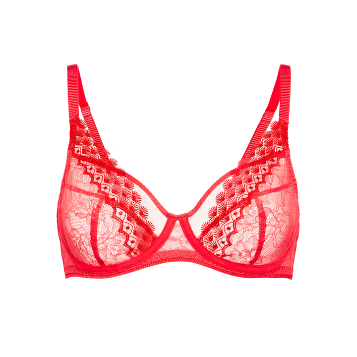 Radieuse Balconette Plunge Bra Flamingo