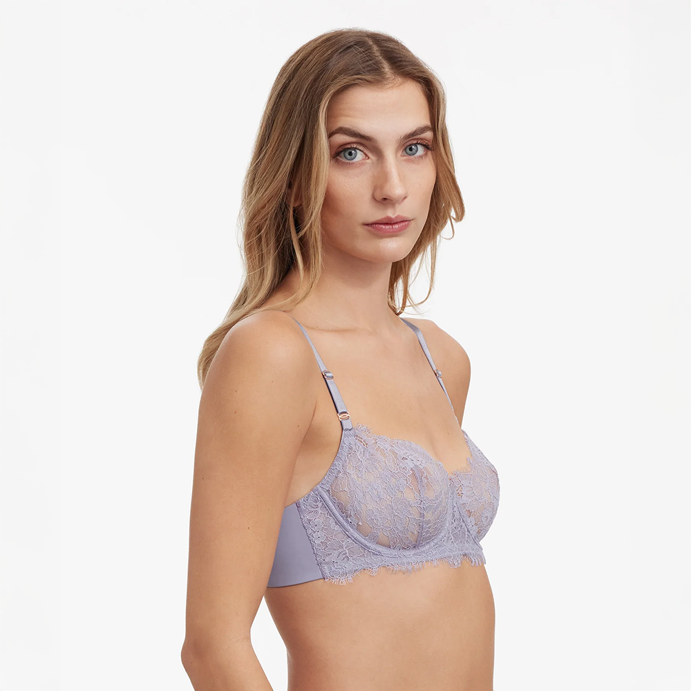 Entice Lace Balconette Bra Lavender
