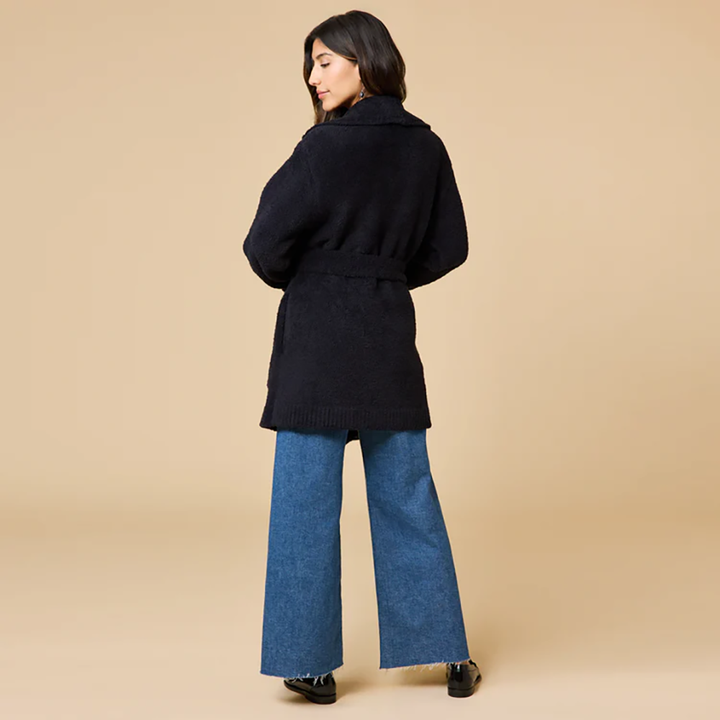 Ultra-Marshmallow Wrap Cardigan with Exaggerated Collar