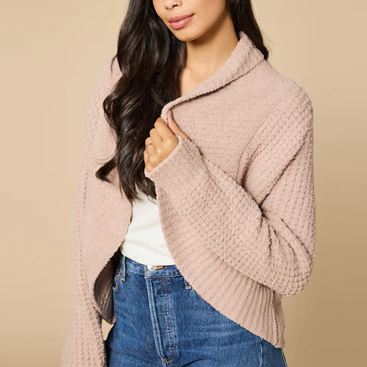 Waffle Marshmallow Cocoon Cardigan Coco