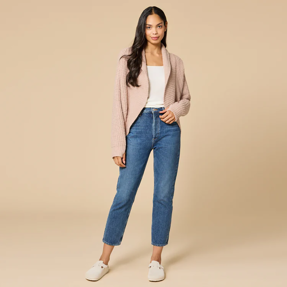 Waffle Marshmallow Cocoon Cardigan Coco