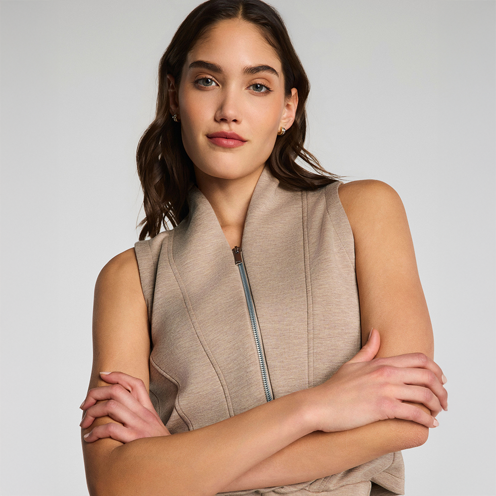 AirEssentials Shawl Collar Half Zip Jumpsuit Dune Heather