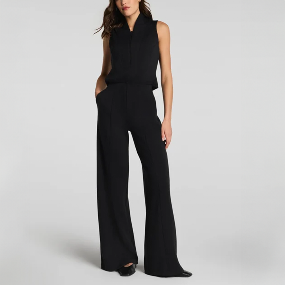 Shawl Collar Half Zip Jumpsuit 22464R