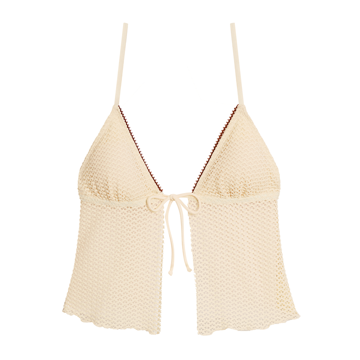 Pearl Crochet Tie Front Tankini