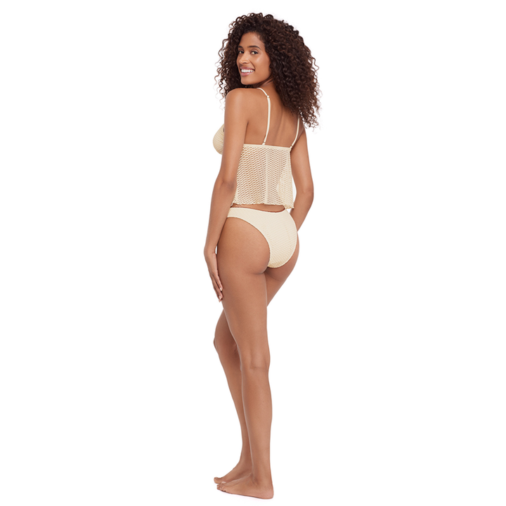 Pearl Crochet Tie Front Tankini