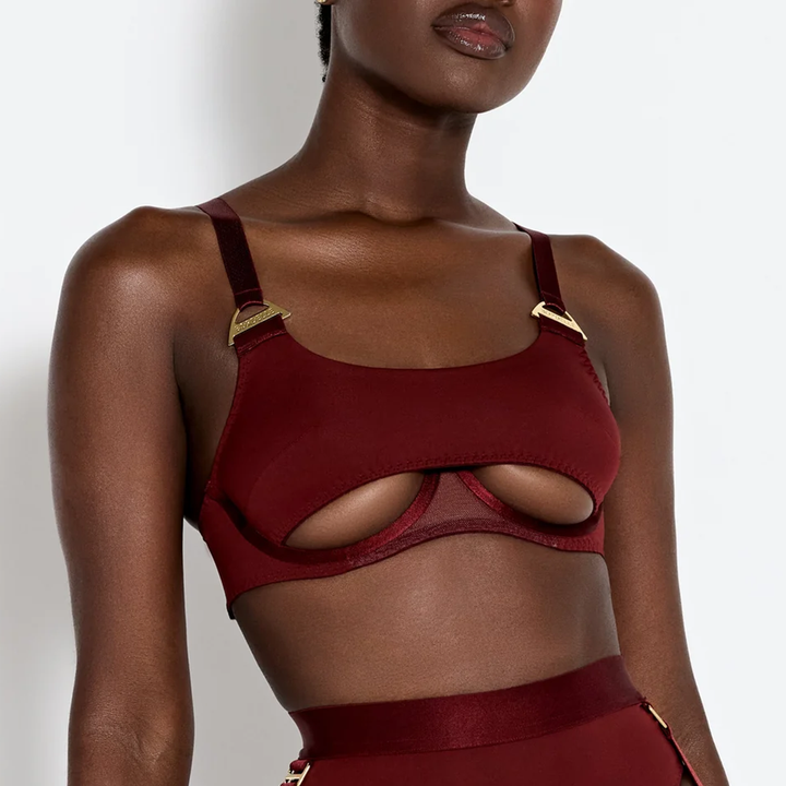 Syra Peep Wire Bra Morello