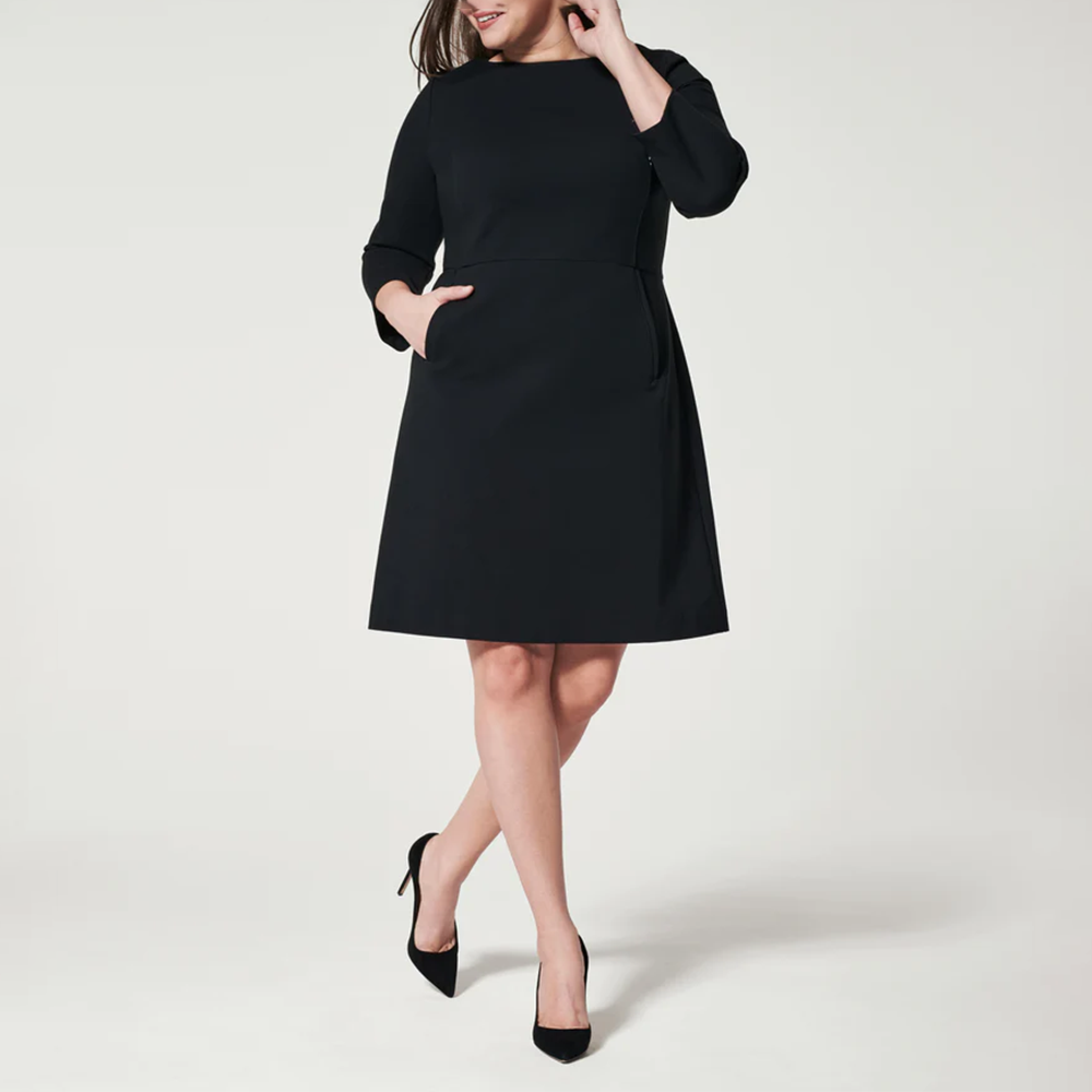 The Perfect A-line 3/4 Sleeve Dress 20382R Black