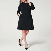 The Perfect A-line 3/4 Sleeve Dress 20382R Black