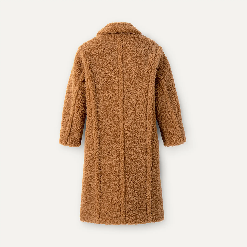 Gertrude Long Teddy Coat Chestnut