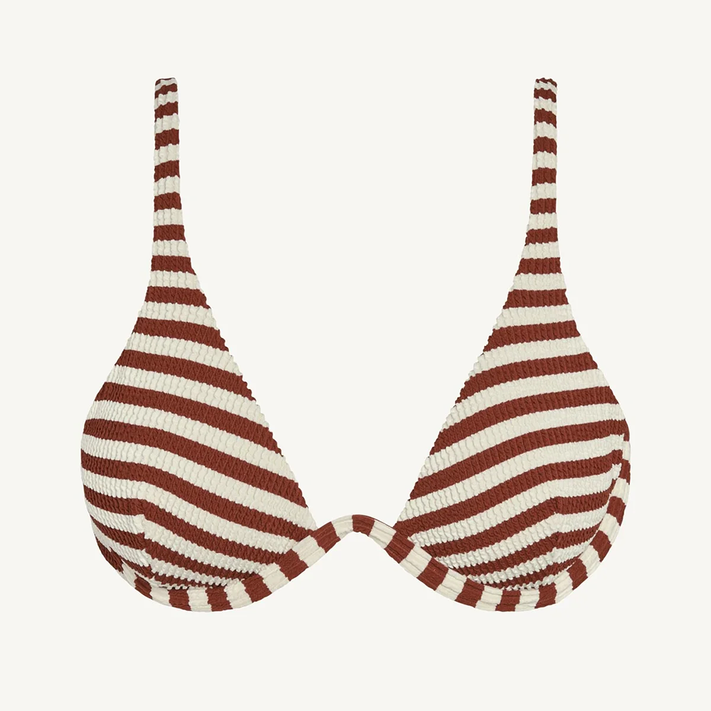 Maisie Underwire Top Red Ochre Stripe