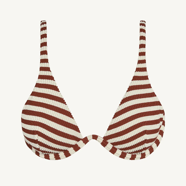 Maisie Underwire Top Red Ochre Stripe