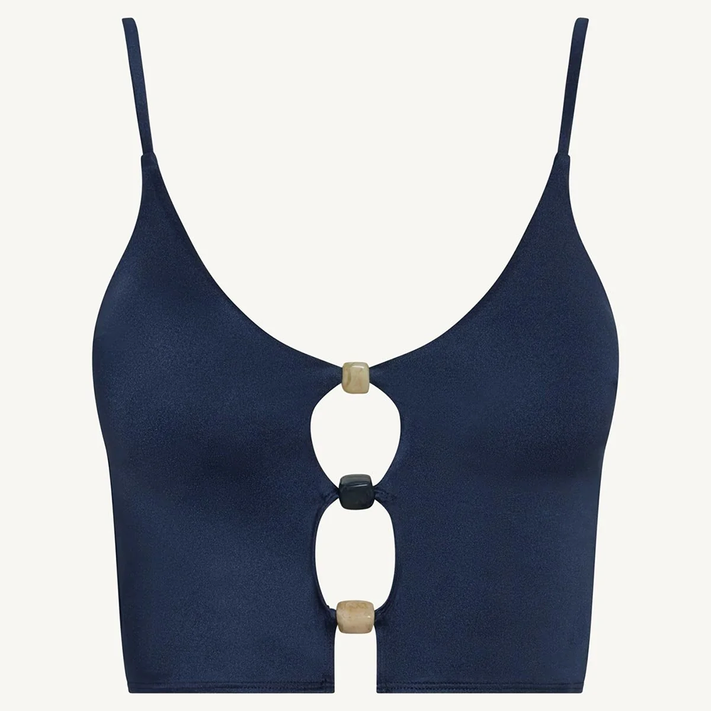 Terra Cut Out Crop Top Midnight Indigo