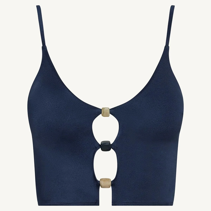 Terra Cut Out Crop Top Midnight Indigo