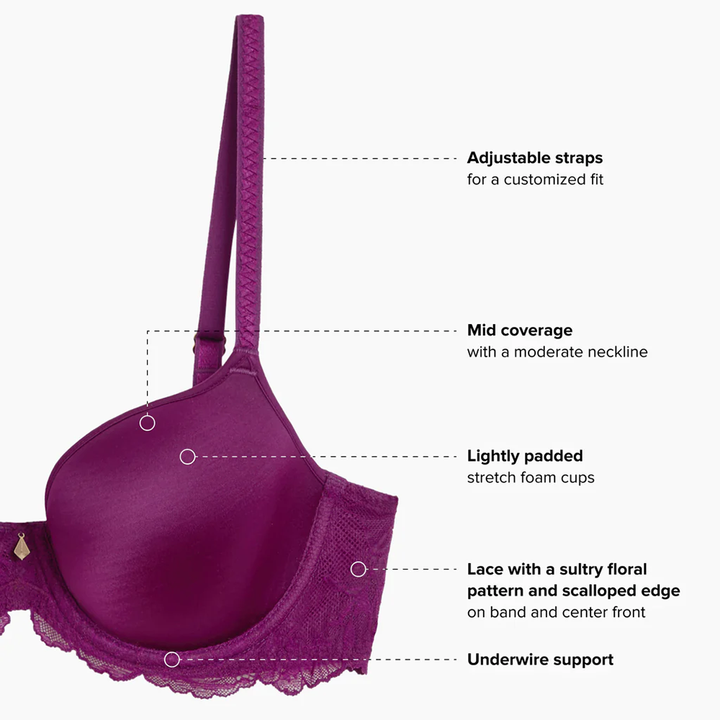 Vivid Attraction T-Shirt Bra Dark Purple