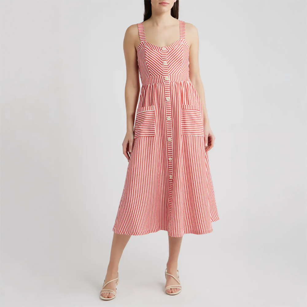 Stripe Patch Pocket Sundress
