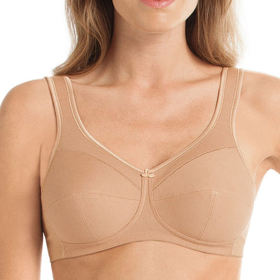 Elila Embroidered Microfiber Softcup Longline Bra in Nude - Busted Bra Shop