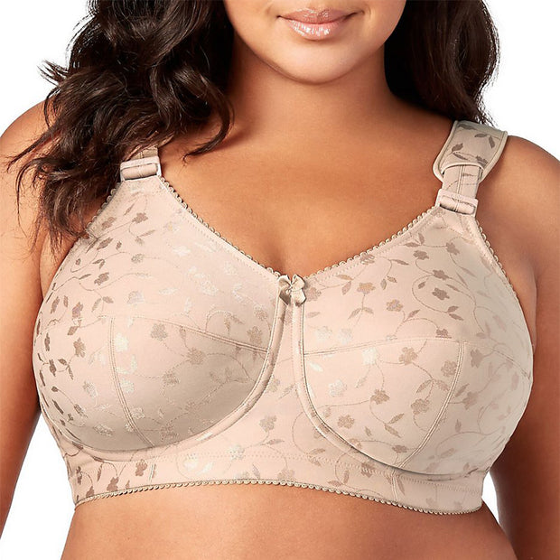 Elila Jacquard Softcup Bra with Cushioned Straps 1305 Nude