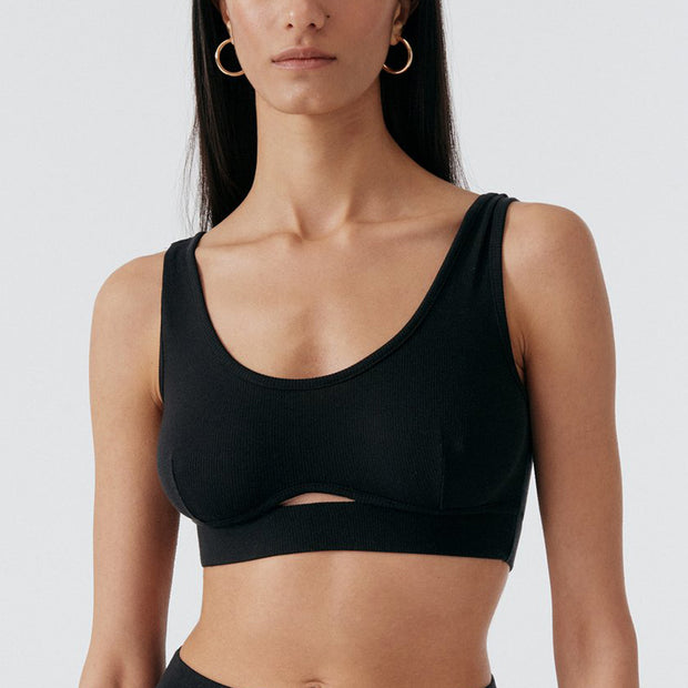 Bare Soft Sporty Top in Black