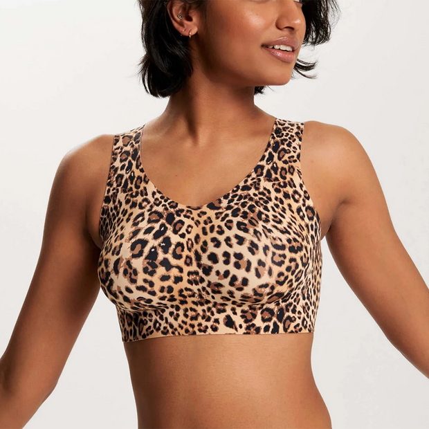 Womens Bras Wirefree No Underwire Leopard Print Soft Comfort Sport