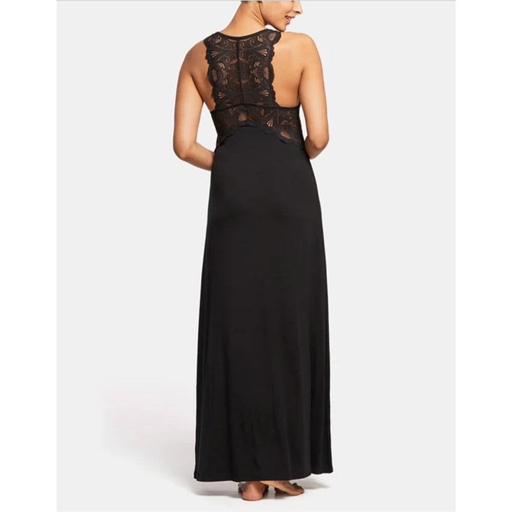 Fleur't Lace T-Back Gown 633 Black