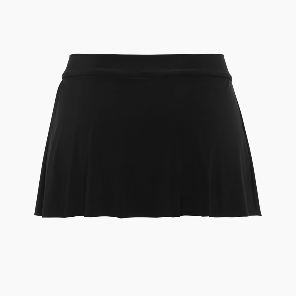 Jersey Tennis Skirt Swim Bottom Black