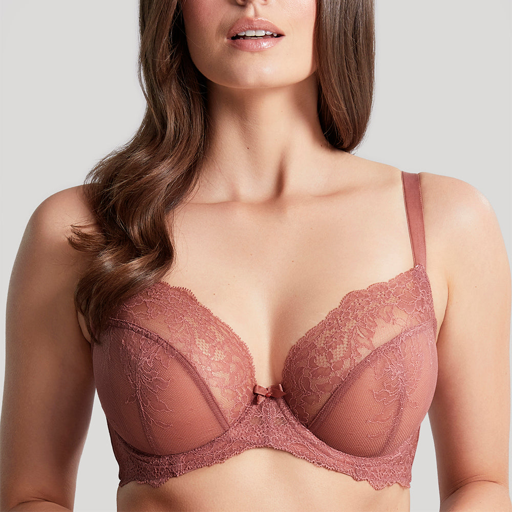 Womens Lacy Non-padded Plunge Bra
