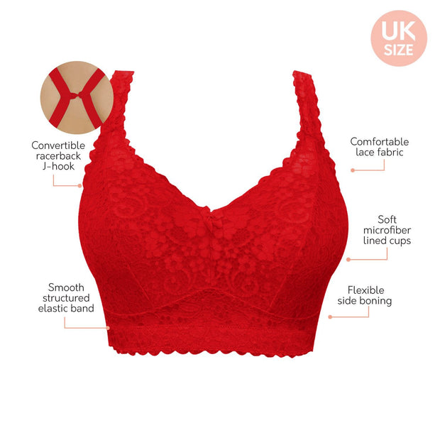 Parfait Adriana Wire-Free Lace Bralette - P5482 Racing Red
