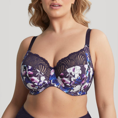 Big cup bra, embroidery, mesh inlay, C to K-cup