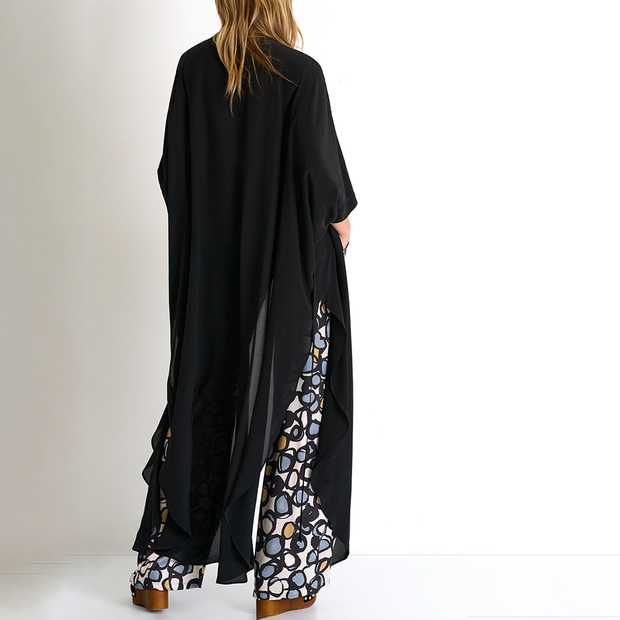 Shan Long Silk Kimono 52321-87 Black